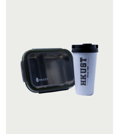 Insulated Double-Wall Tumbler (White) + Sustainable Lunch Box (800 ml)